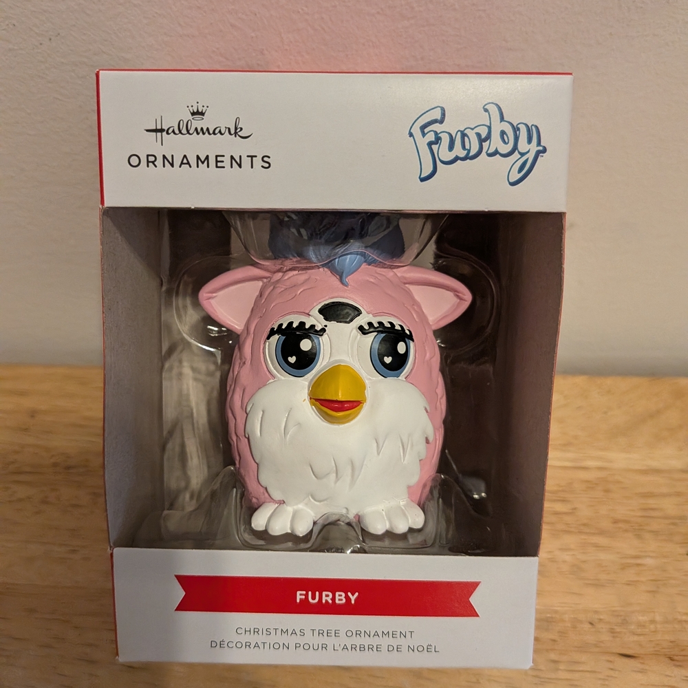 Hallmark Pink and White Furby Ornament